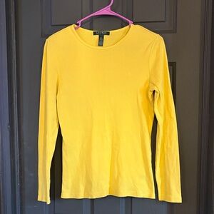 Polo by Ralph Lauren Women's Bright Yellow Long Sleeve Tee